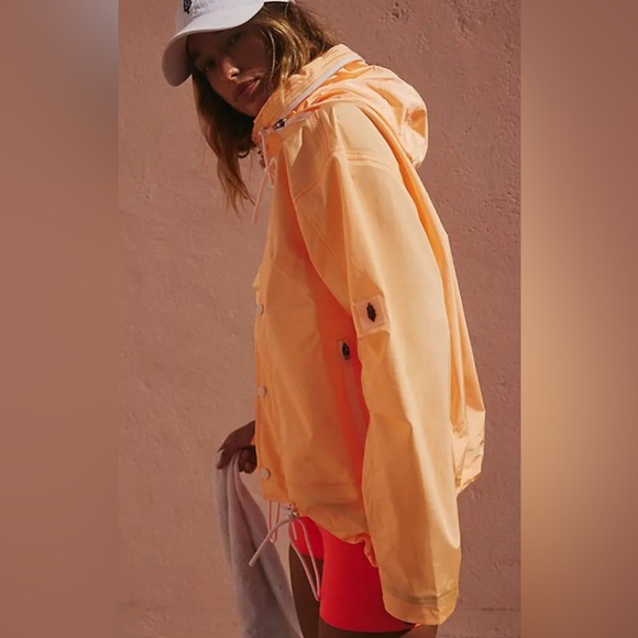 Free People Movement Rain And Shine Jacket Nylon Morning Sun Orange Size XS NWT - Picture 3 of 9
